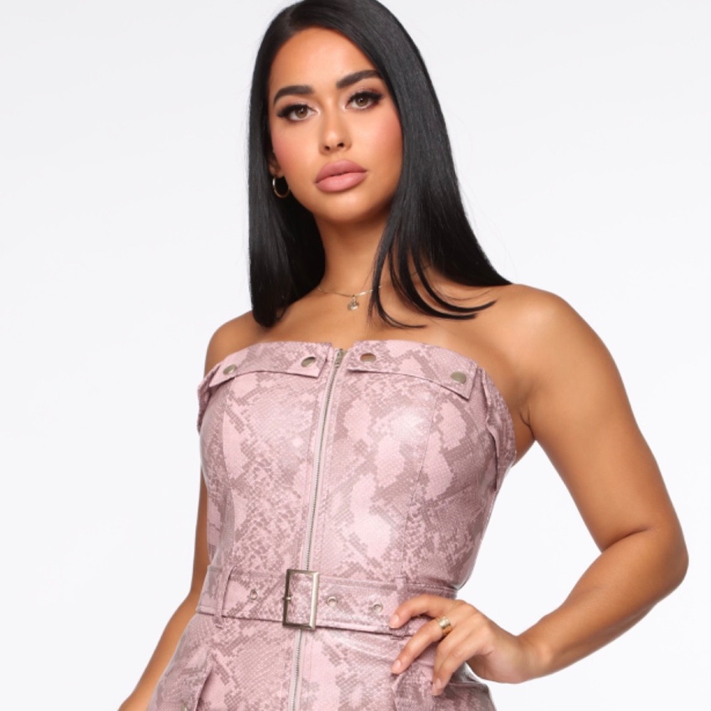 Pink snakeskin dress